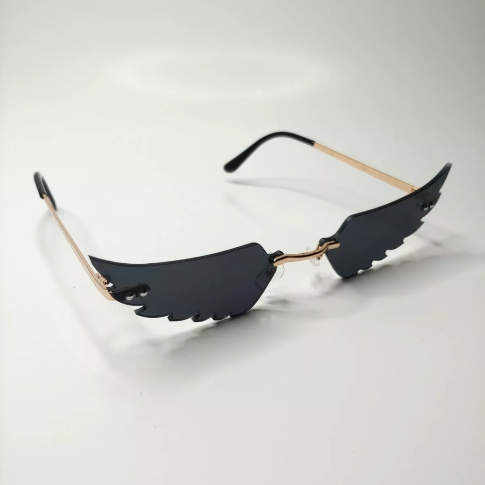 Angel Wing Rockstar Sunglasses BLACK